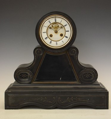 Lot 526 - Late 19th Century French black slate clock