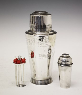 Lot 133 - Keith Murray for Mappin & Webb Art Deco style silver plated cocktail shaker