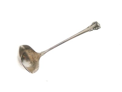 Lot 97 - Georg Jensen silver 'Lily of the Valley' (Rose) pattern toddy ladle