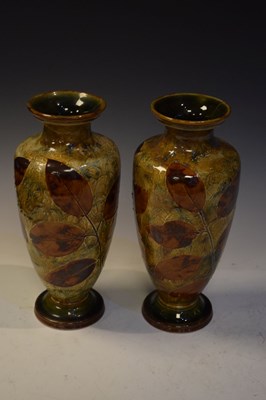 Lot 432 - Pair of Doulton 'Autumnal Leaves' vases