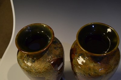 Lot 432 - Pair of Doulton 'Autumnal Leaves' vases