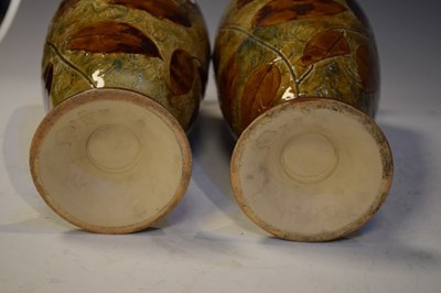 Lot 432 - Pair of Doulton 'Autumnal Leaves' vases