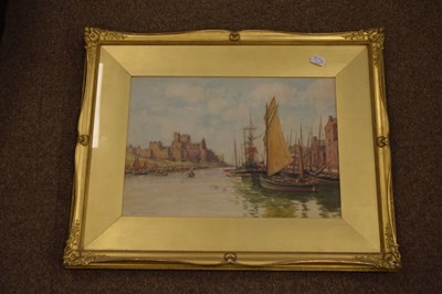 Lot 390 - James William Milliken, (1887-1930) Watercolour - Peel Castle, Isle of Man