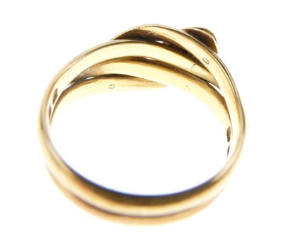 Lot 19 - Late Victorian 18ct gold double serpent ring