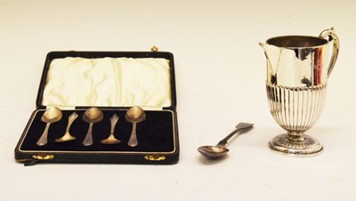 Lot 150 - Victorian silver mug with gadrooned decoration, plus quantity of teaspoons