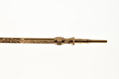 Lot 51 - Late Victorian 9ct gold propelling pencil, Chester 1898