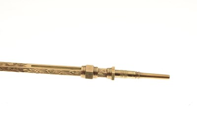 Lot 51 - Late Victorian 9ct gold propelling pencil, Chester 1898