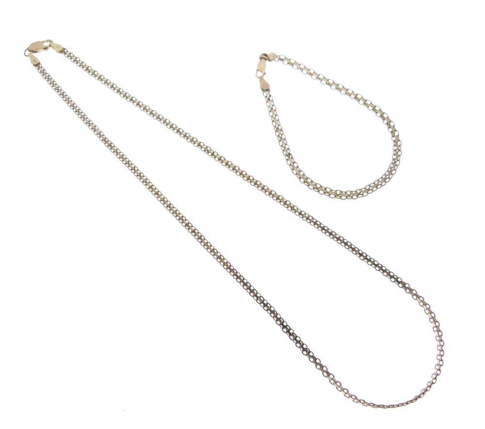 Lot 80 - 9ct gold fancy-link necklace and matching bracelet