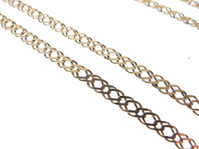 Lot 104 - Three 9ct gold filed curb-link necklaces