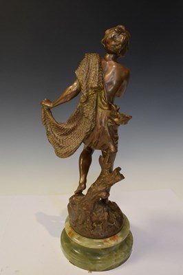 Lot 277 - After Charles Octave Levy, (1820-1899) - Bronzed spelter figure, 'Le Pecheur'