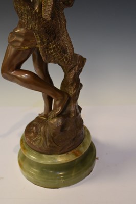 Lot 277 - After Charles Octave Levy, (1820-1899) - Bronzed spelter figure, 'Le Pecheur'