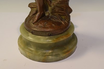 Lot 277 - After Charles Octave Levy, (1820-1899) - Bronzed spelter figure, 'Le Pecheur'