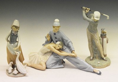 Lot 383 - Lladro - Three porcelain figures