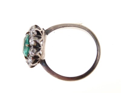 Lot 12 - Emerald and diamond cluster ring