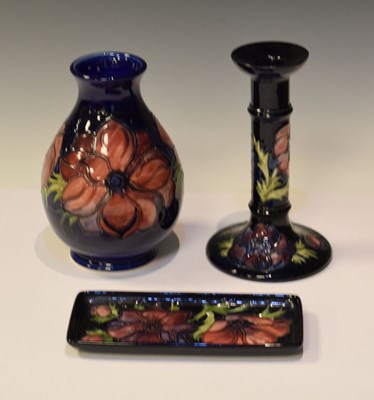 Lot 354 - Moorcroft Pottery - Three Anemone pattern pieces