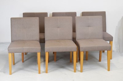 Lot 730 - Laura Ashley - Set of Six modern oak dining chairs