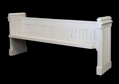 Lot 645 - White painted church pew