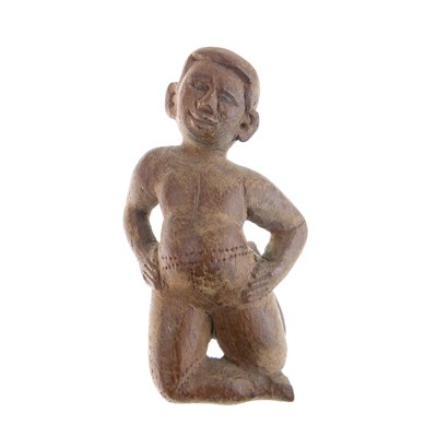 Lot 357 - Unusual small Eastern wooden figure