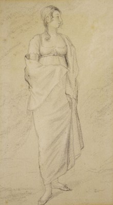 Lot 362 - 19th Century English School - Charcoal study of a young lady