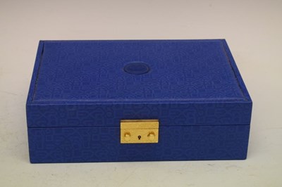 Lot 80 - Rolex - Pearlmaster embossed blue leather watch and jewellery box
