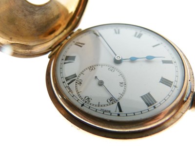 Lot 145 - Gentleman's gold-plated half-hunter pocket watch