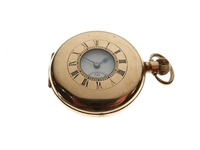 Lot 145 - Gentleman's gold-plated half-hunter pocket watch