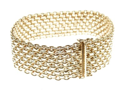 Lot 107 - 9ct gold mesh-link bracelet