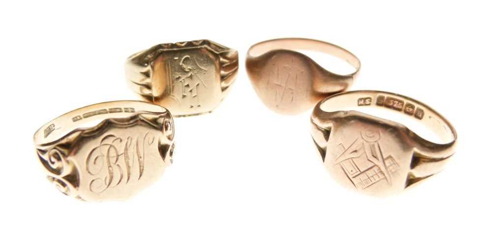 Lot 43 - Four gold signet rings
