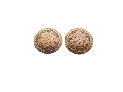 Lot 52 - Pair of late Victorian 9ct gold collar studs
