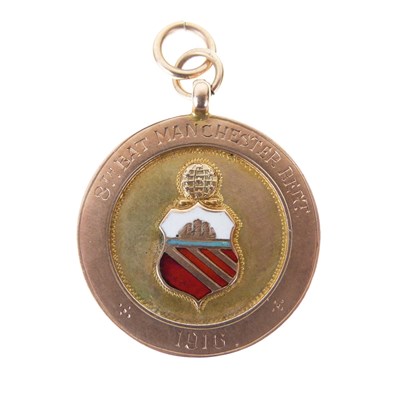 Lot 326 - First World War 9ct gold and enamel pendant