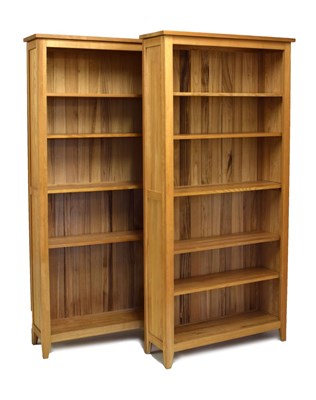 Lot 712 - Pair of modern oak open shelves