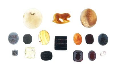 Lot 53 - Collection of fifteen intaglio hardstones