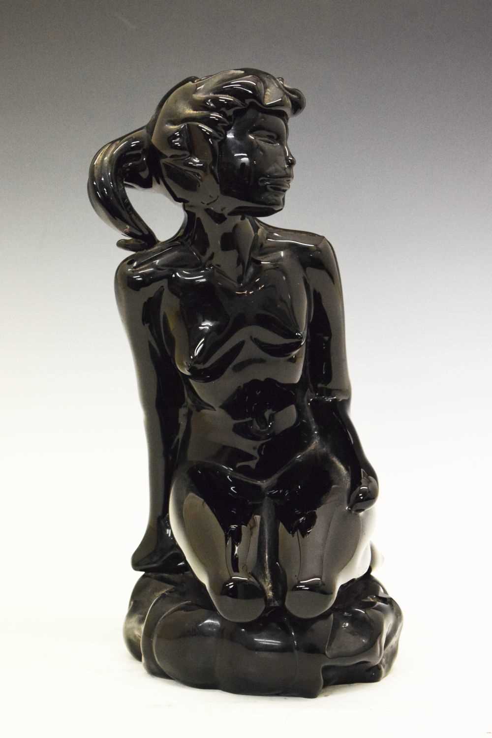 Lot 459 - Livio Seguso dark blue glass female nude