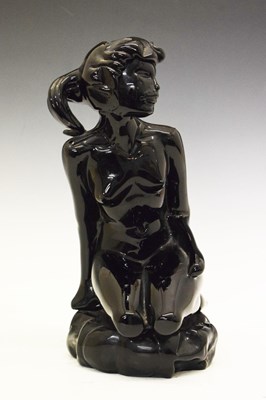 Lot 459 - Livio Seguso dark blue glass female nude figure