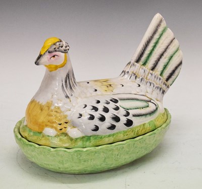 Lot 346 - Staffordshire pottery hen on nest