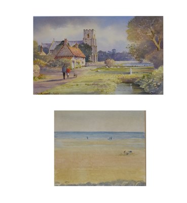 Lot 712 - Ken Burton watercolour, and Barbara Dunhill watercolour