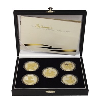 Lot 106 - Royal Mint - 2006 Britannia Gold Silhouette Collection five coin set