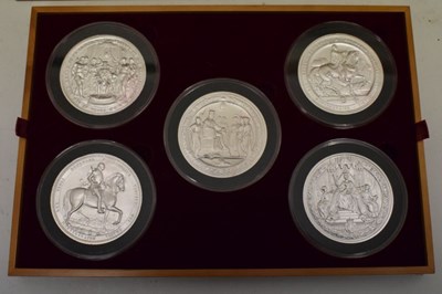 Lot 107 - Royal Mint - Great Seals of the Realm 'Nineteenth Century' silver five medallion set