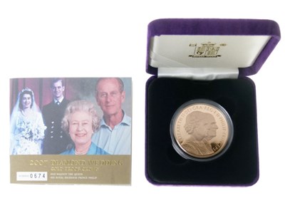 Lot 111 - Royal Mint - 2007 Queen Elizabeth II and Prince Philip Diamond Wedding gold crown