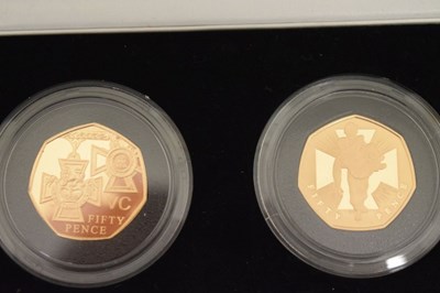 Lot 110 - Royal Mint - The Victoria Cross 1856-2006 United Kingdom 2006 Gold Proof Fifty Pence Coins