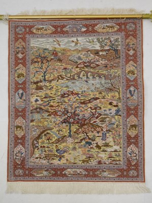 Lot 427 - Small fine quality silk Hereke type rug