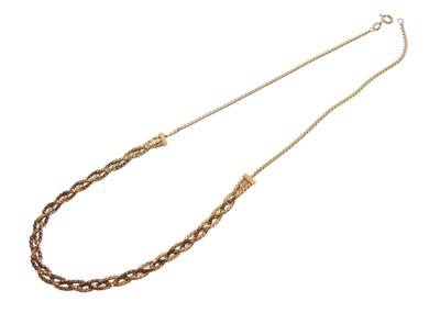 Lot 105 - Fancy plaited-link necklace
