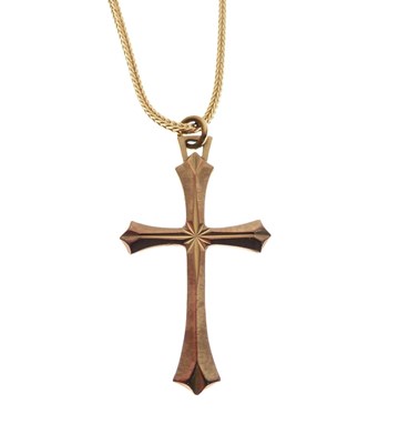 Lot 85 - '750' chain and 9ct cross pendant