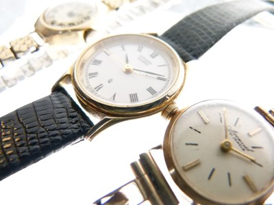 Lot 138 - Lady's gold Accurist, lady's gold Corvette watch and Seiko