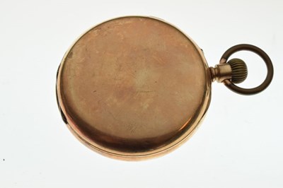 Lot 108 - Gold-plated pocket watch with centre seconds