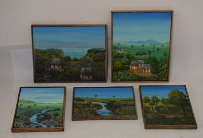 Lot 620 - Pierre C. Leroy (Haitian) - Five oils on canvas - Landscapes