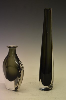 Lot 460 - Nils Landberg for Orrefors, Sweden - Two 'Dusk' series glass vases