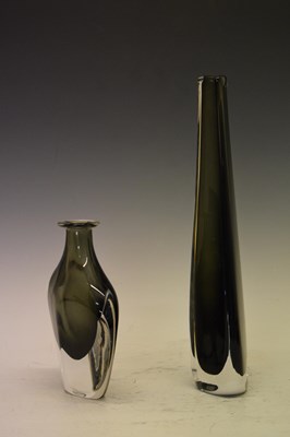 Lot 460 - Nils Landberg for Orrefors, Sweden - Two 'Dusk' series glass vases