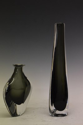 Lot 460 - Nils Landberg for Orrefors, Sweden - Two 'Dusk' series glass vases