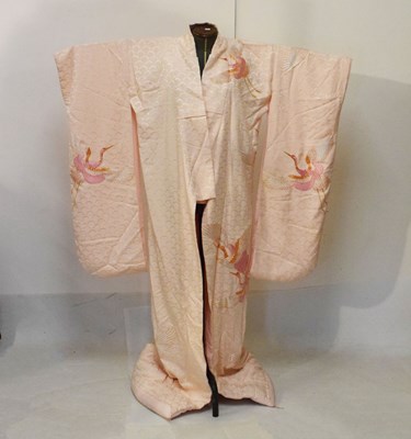 Lot 198 - Japanese wedding kimono or uchikake, decorated with cranes